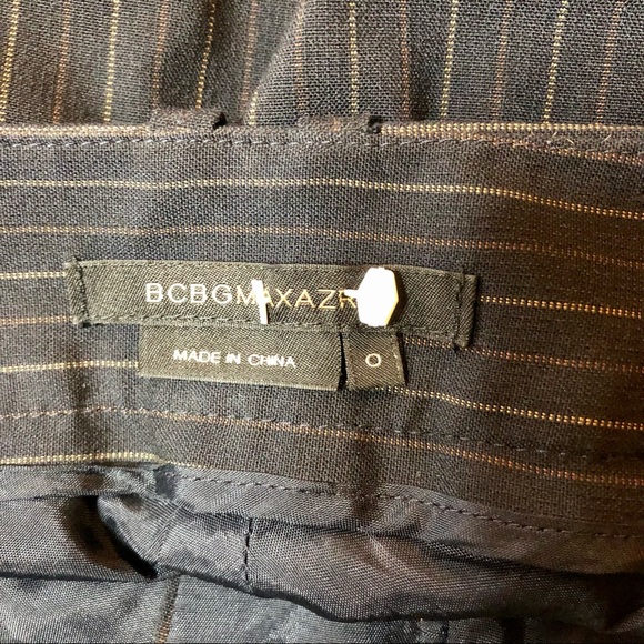BCBG Max Azria size 0 dark navy blue pinstripe pencil skirt - Picture 2 of 8
